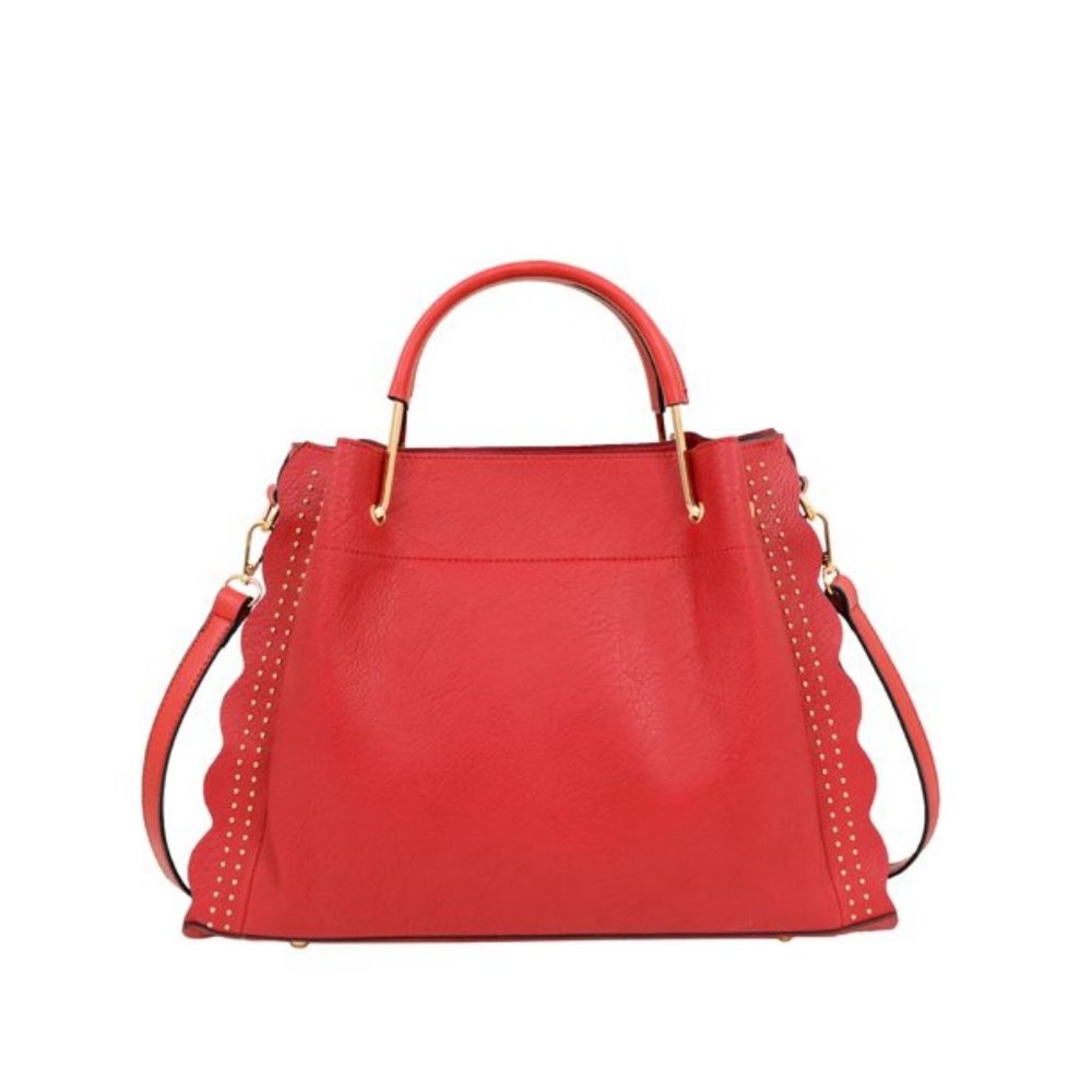 Mellow World Women's Jada Scalloped Trim Satchel Bag